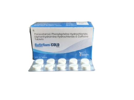 Ruthflam-COLD - Paracetamol, Phenylephrine Hydrochloride, Diphenhydramine Hydrochloride & Caffeine Tablets